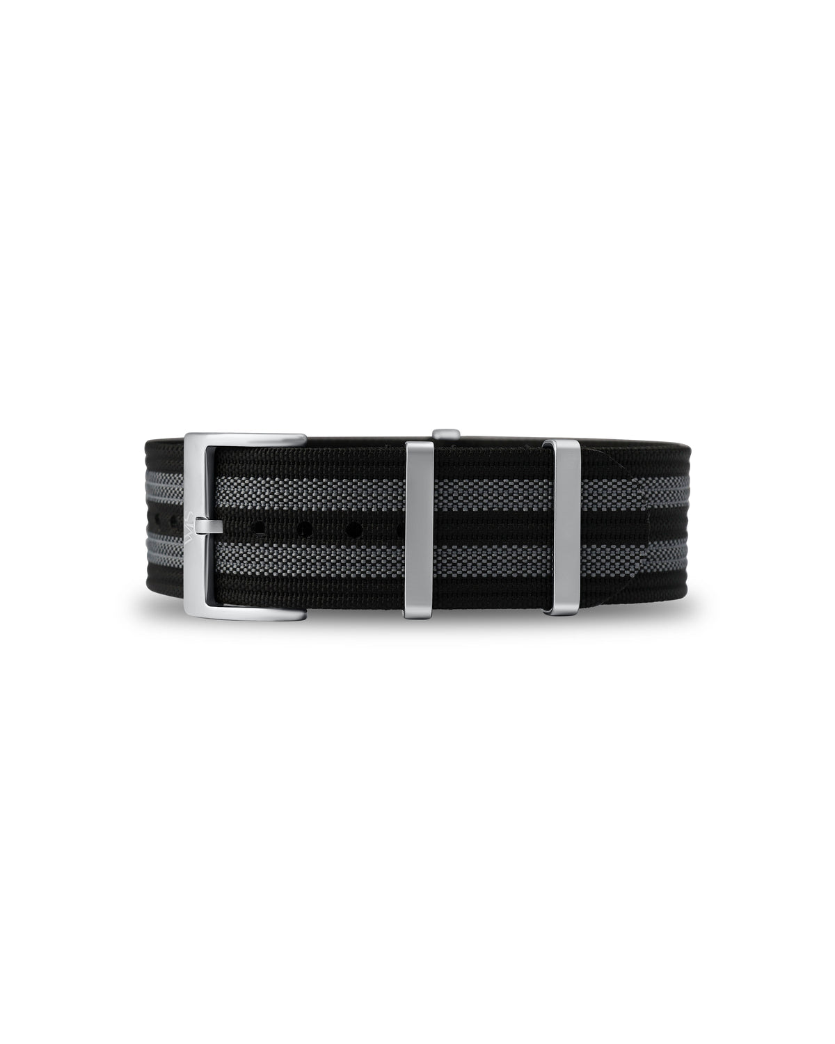 Black & Grey Striped Woven Nylon Strap 22mm