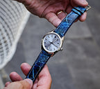 Breakers Blue Bespoke Ostrich Shin Leather Watch Strap 20mm