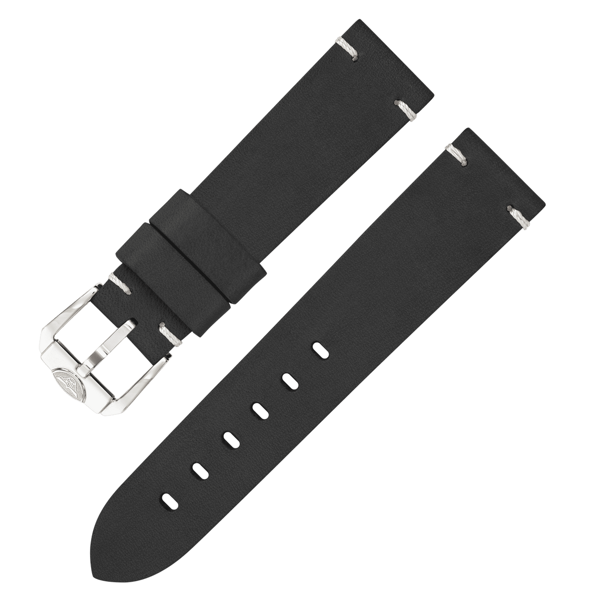 Squale Handmade Black Leather Strap 20, Squale ref CIN20CUOBK, product image 1
