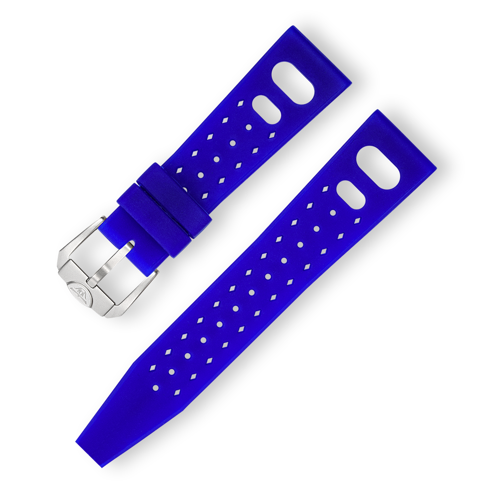 Squale Blue Tropic Rubber Strap 20, Squale ref CINBLTR20, product image 1
