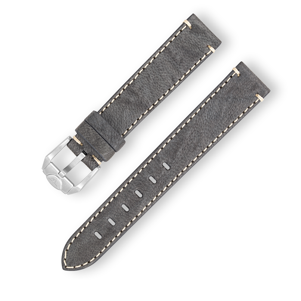 Squale Stitched Leather Grey Strap 18Mm, Squale ref CINLEG18-16SA, product image 1
