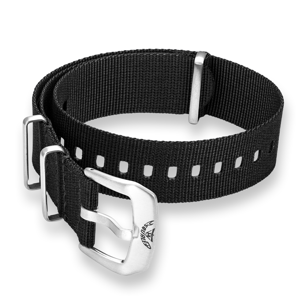 Squale Black Fabric Strap 22, Squale ref CNABKACC22, product image 1