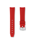 Crimson Red Curved Rubber Strap 20mm