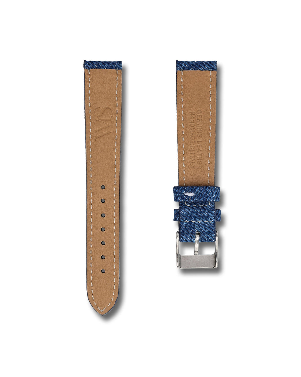 Denim Blue Jean Leather Watch Strap 18mm
