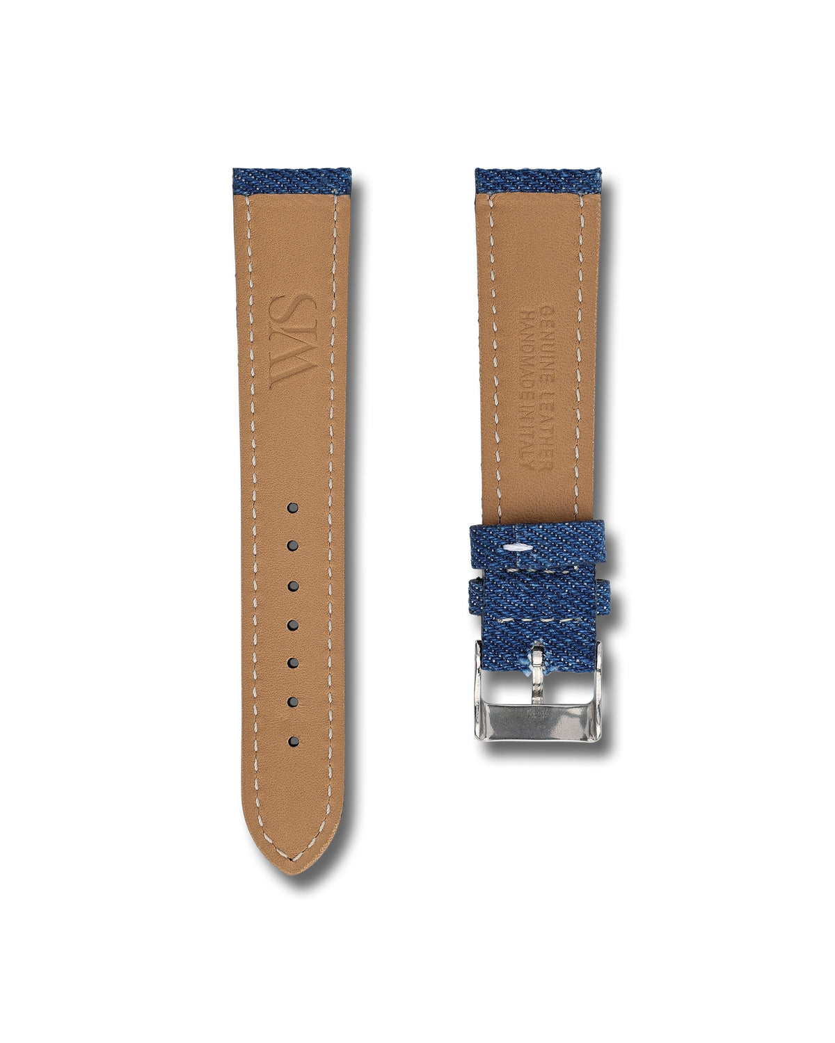 Denim Blue Jean Leather Watch Strap 20mm