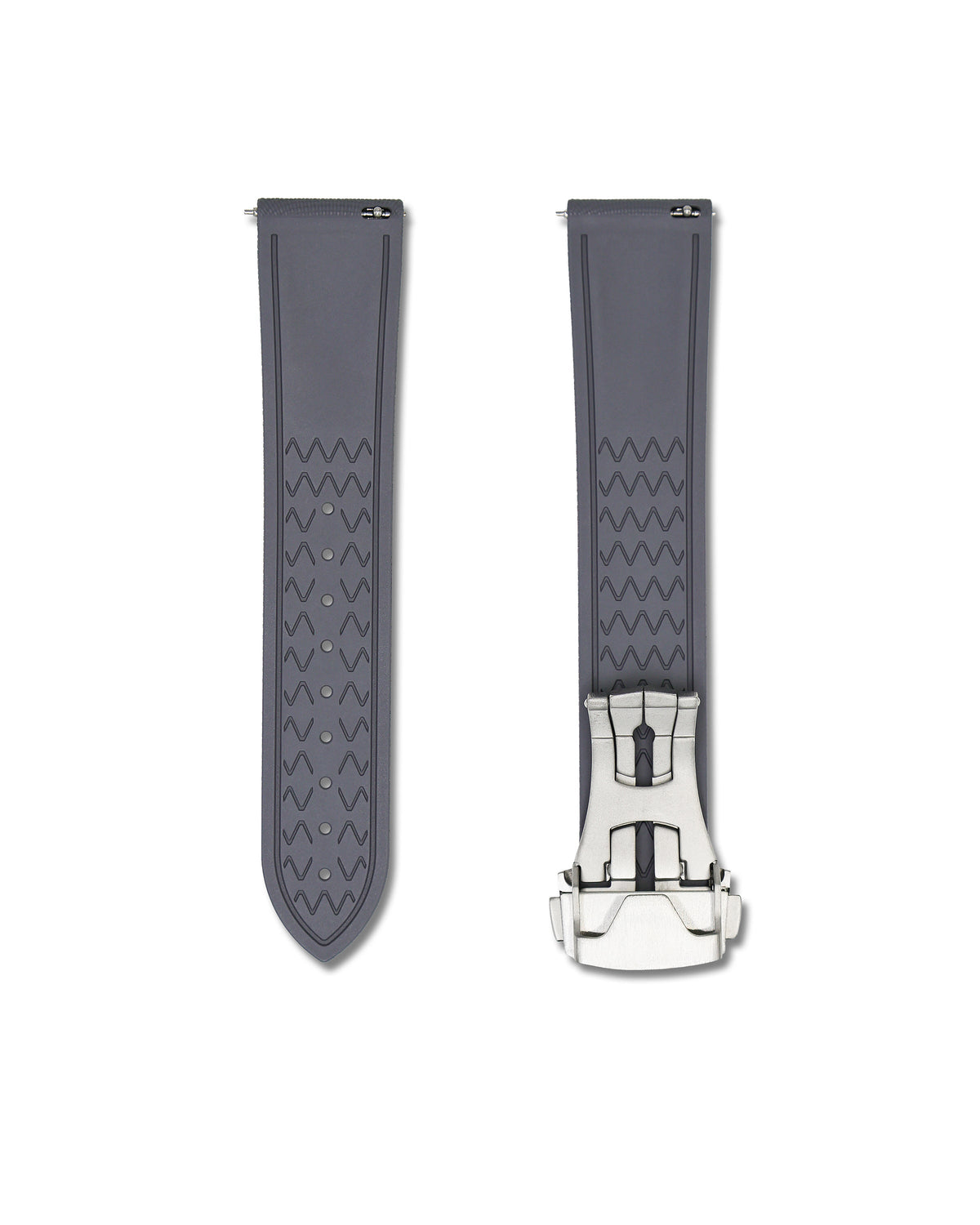 Slate Grey Deployant Clasp Quick Release Rubber Sailcloth Strap 22mm
