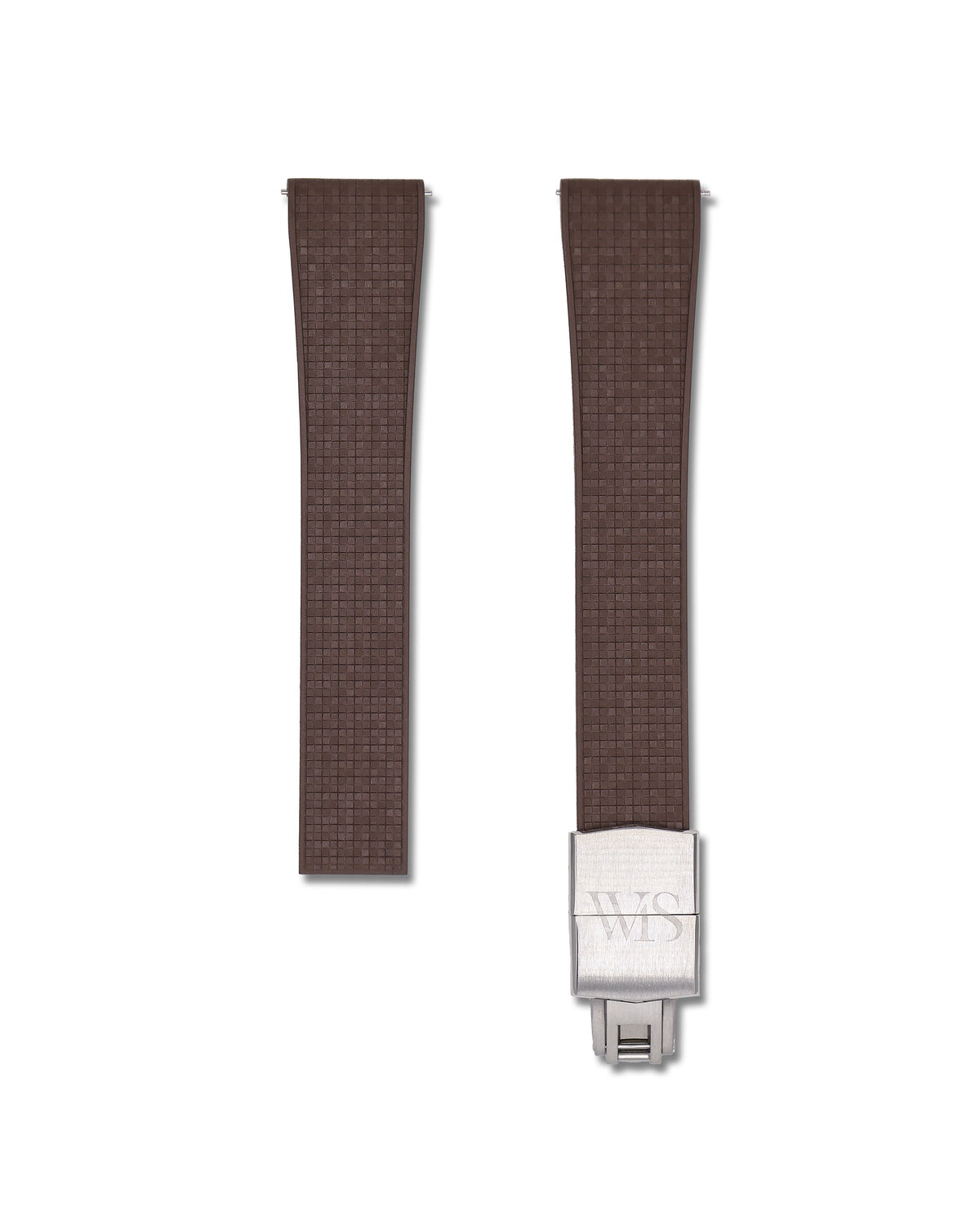 Patterned Brown Deployant Clasp Quick Release Rubber Strap 21mm