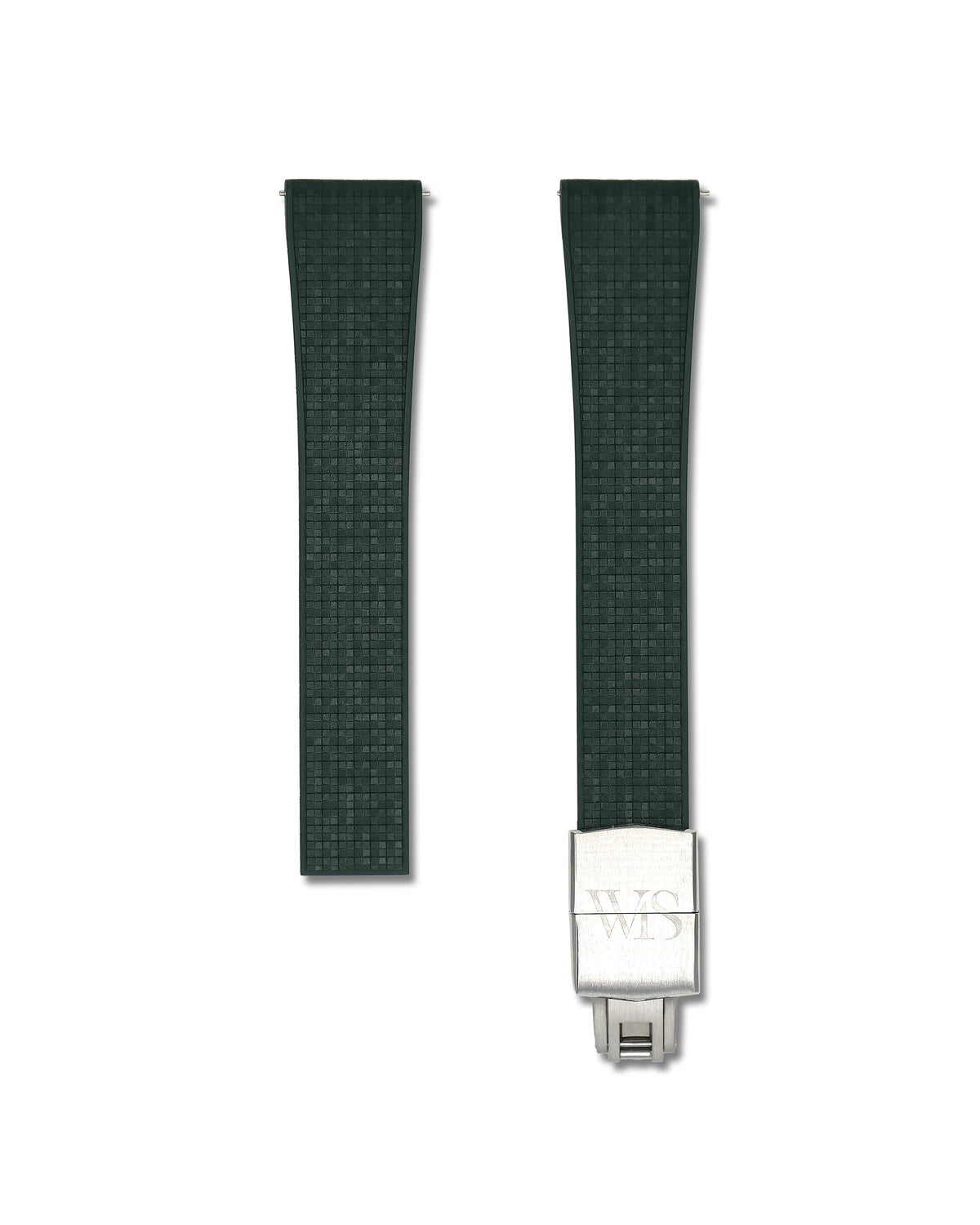 Patterned Green Deployant Clasp Quick Release Rubber Strap 21mm