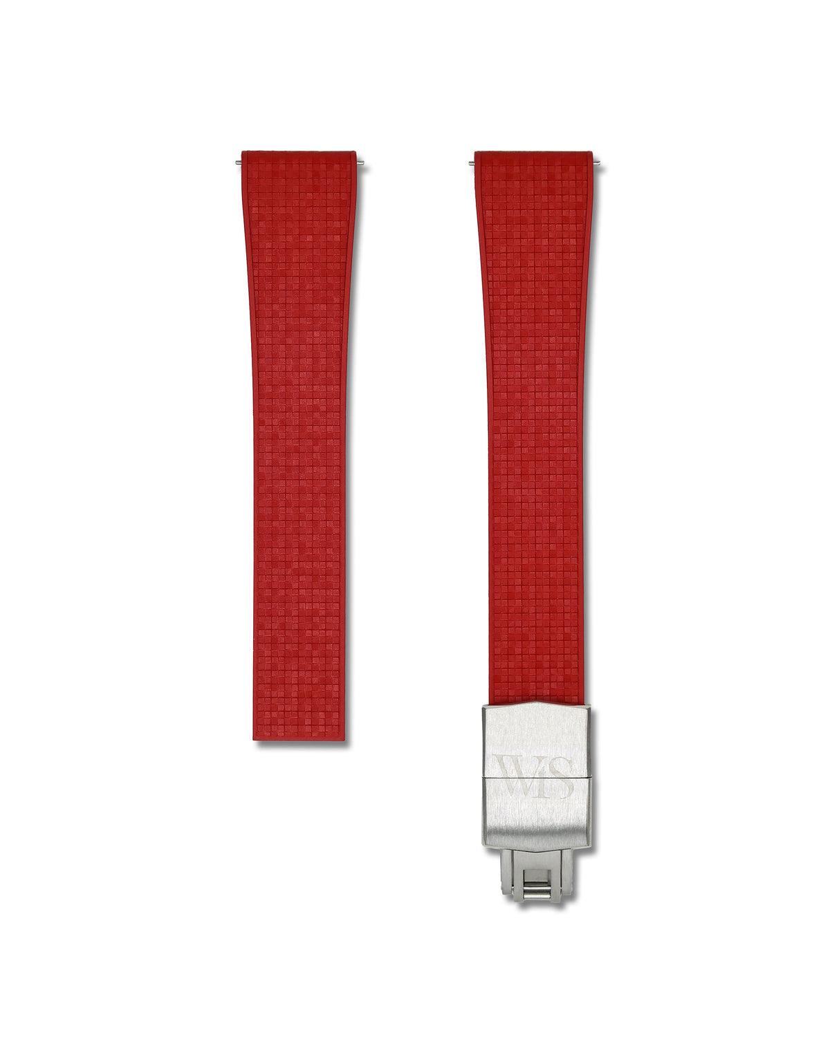 Patterned Red Deployant Clasp Quick Release Rubber Strap 22mm