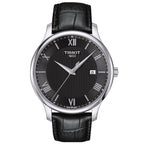 Tissot T063.610.16.058.00 — complete watch on a square background