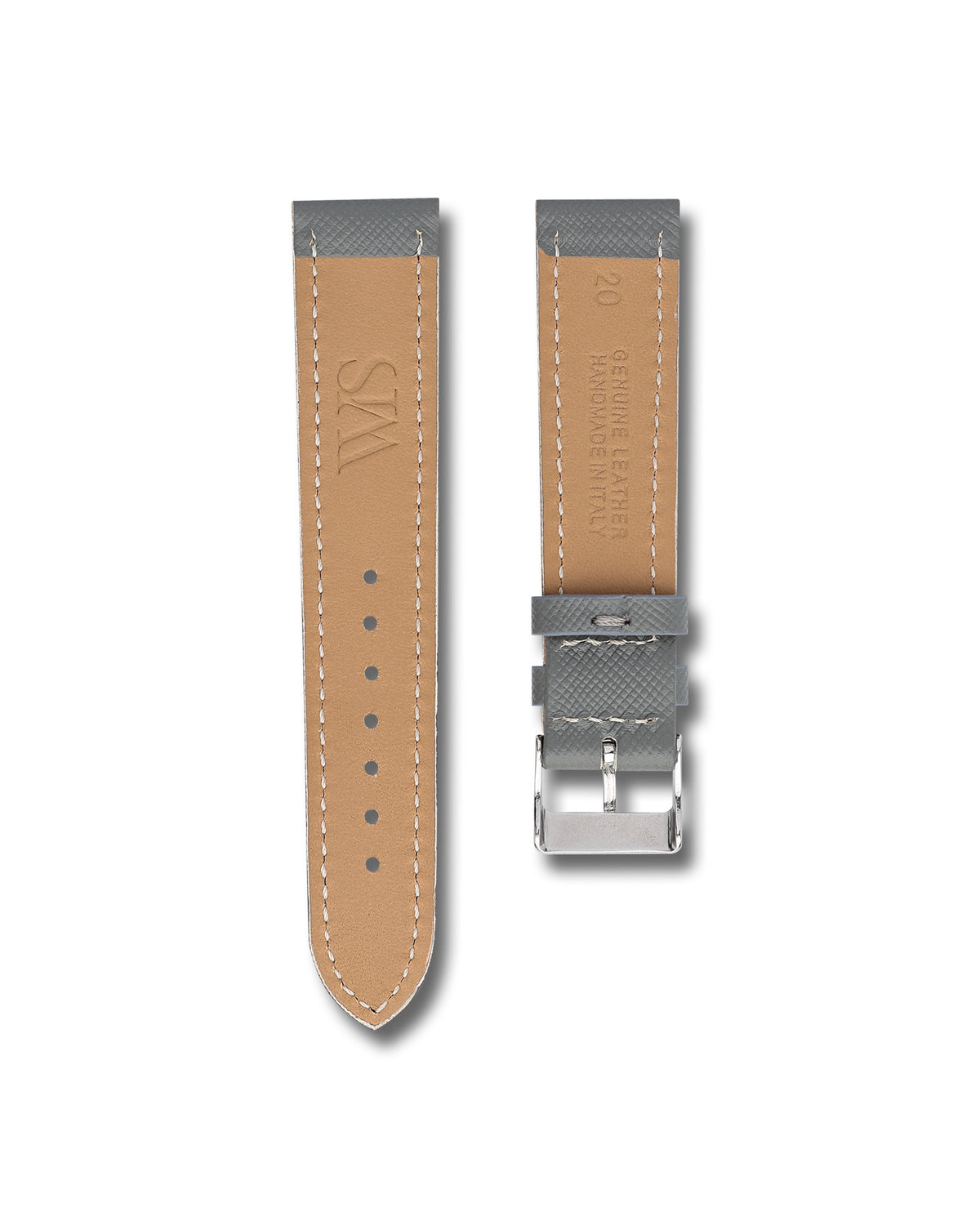 Slate Grey Saffiano Leather Watch Strap 22mm