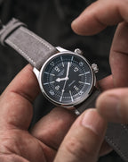 Slate Grey Suede Leather Watch Strap 22mm