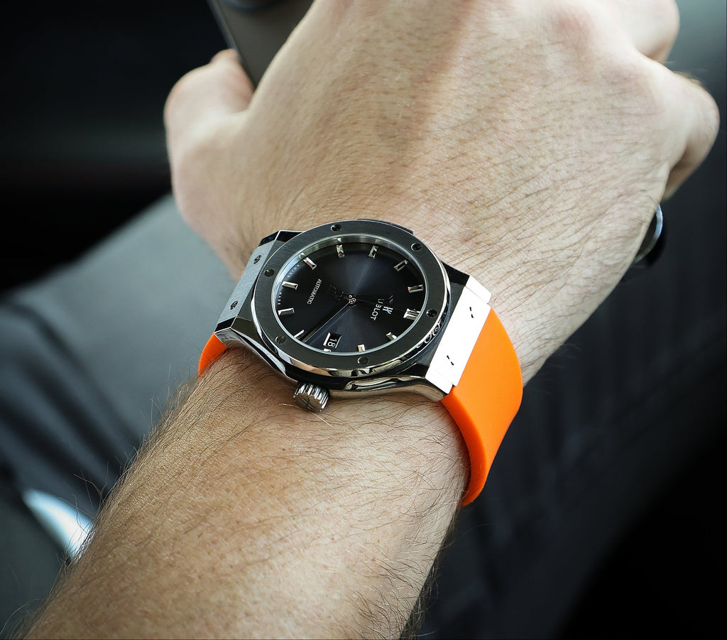 Tangerine Orange - Rubber Watch Strap For Hublot Classic Fusion 42mm