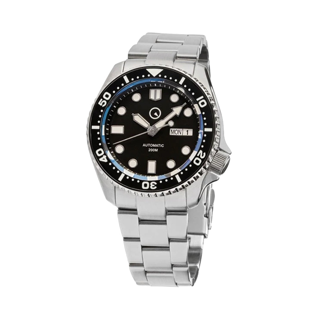 Islander Automatic Dive Watch with Solid-Link Bracelet, AR Sapphire Crystal, and Luminous Ceramic Bezel Insert #ISL-02