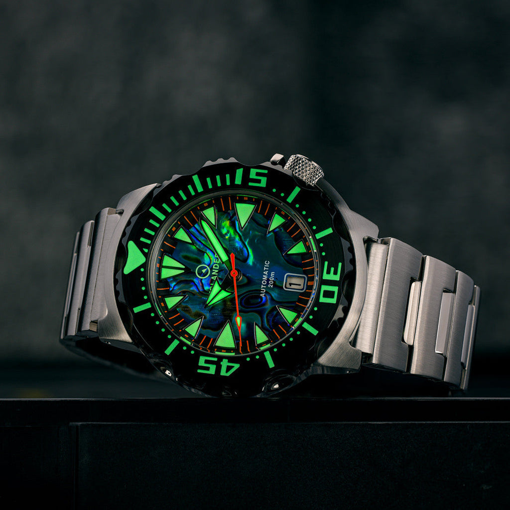 Islander Abalone Dial Automatic Dive Watch with DLC Bezel #ISL-141