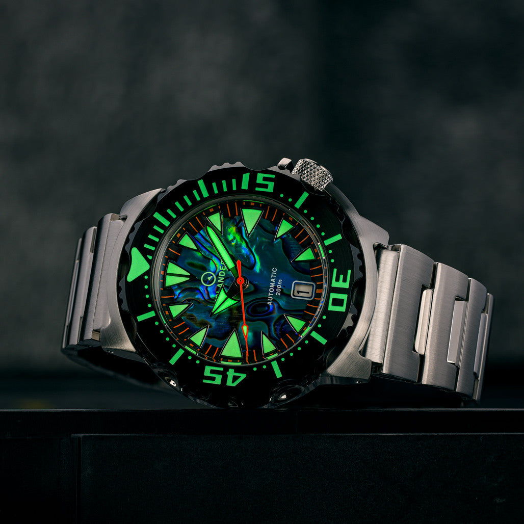 Islander Abalone Dial Automatic Dive Watch with DLC Bezel #ISL-141