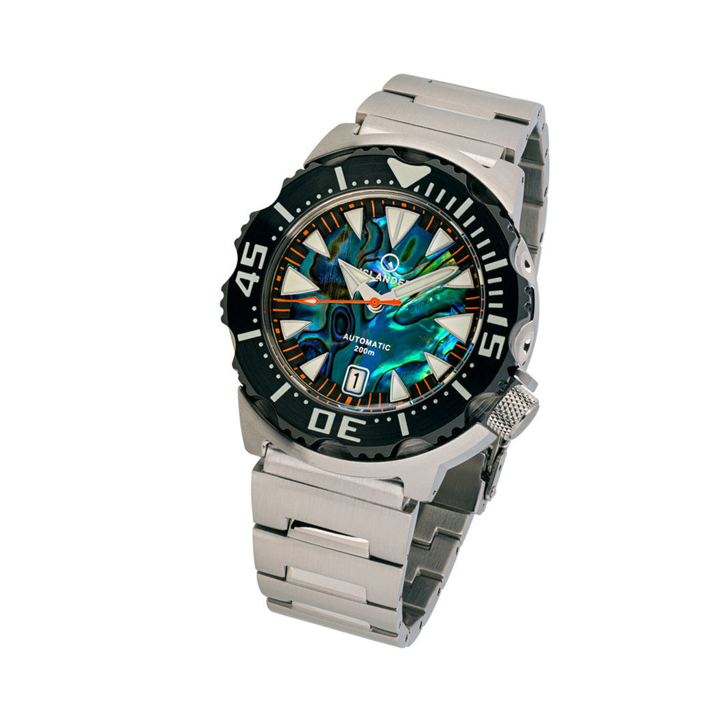 Islander Abalone Dial Automatic Dive Watch with DLC Bezel #ISL-141