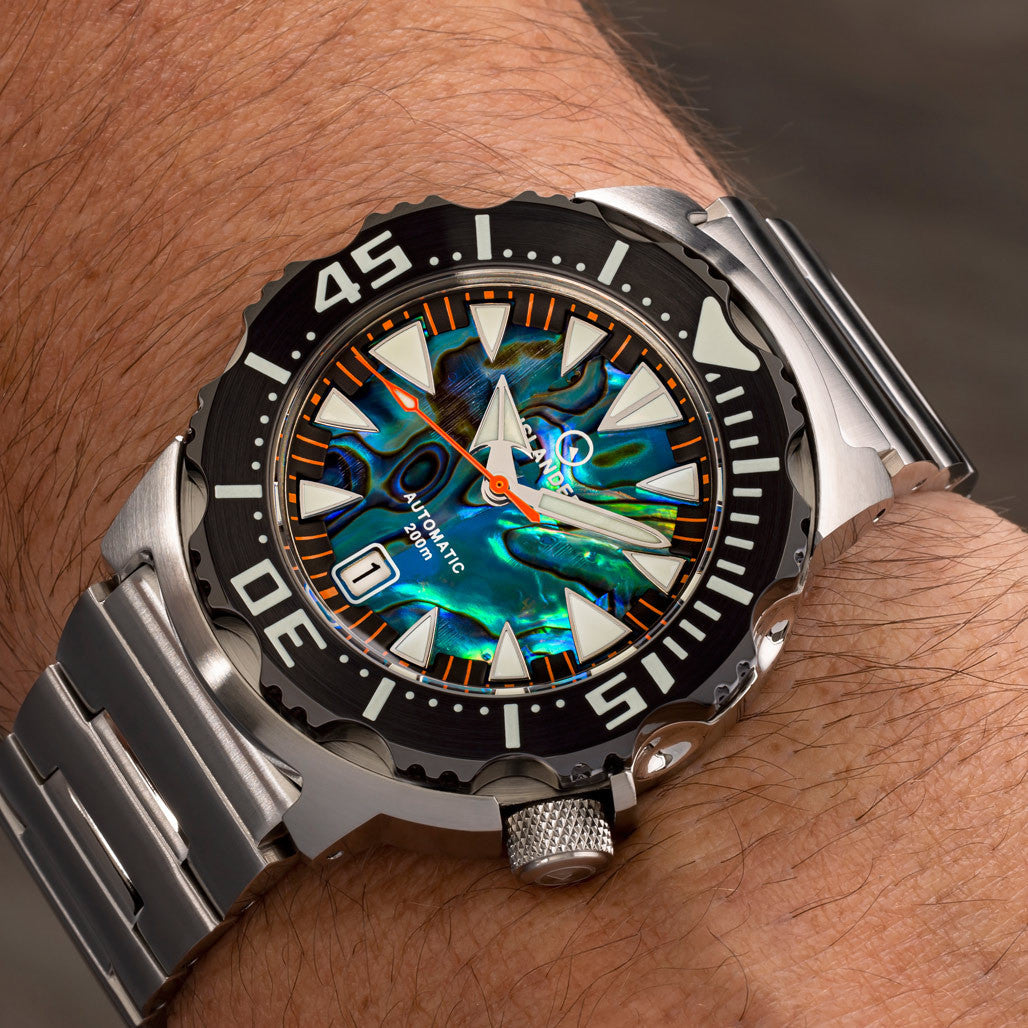 Islander Abalone Dial Automatic Dive Watch with DLC Bezel #ISL-141
