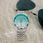 Islander Northport Hi-Beat Automatic Dive Watch with Seafoam Green and White Ripple Dial #ISL-155
