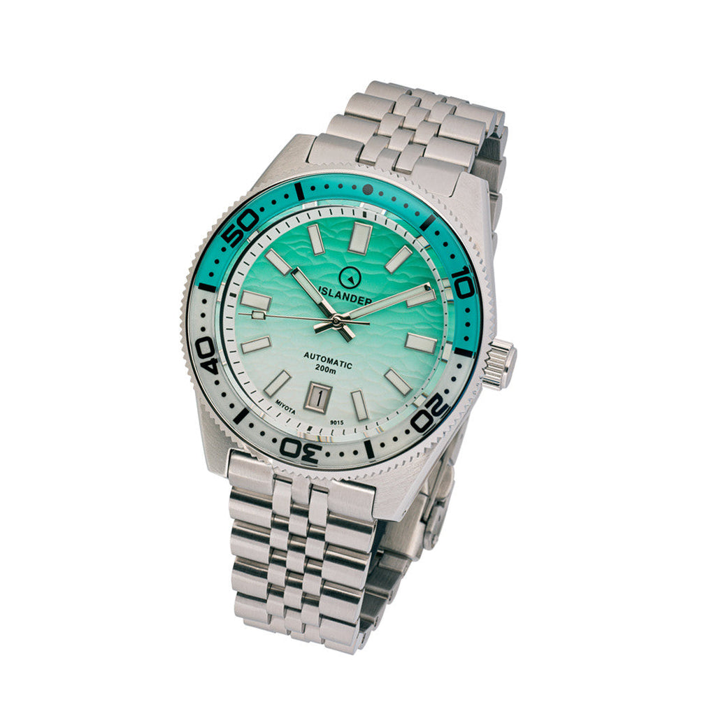 Islander Northport Hi-Beat Automatic Dive Watch with Seafoam Green and White Ripple Dial #ISL-155