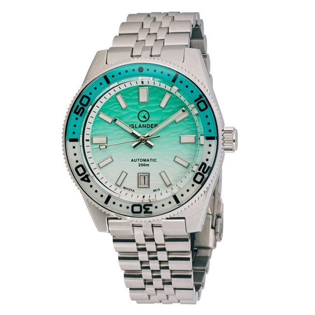 Islander Northport Hi-Beat Automatic Dive Watch with Seafoam Green and White Ripple Dial ISL-155