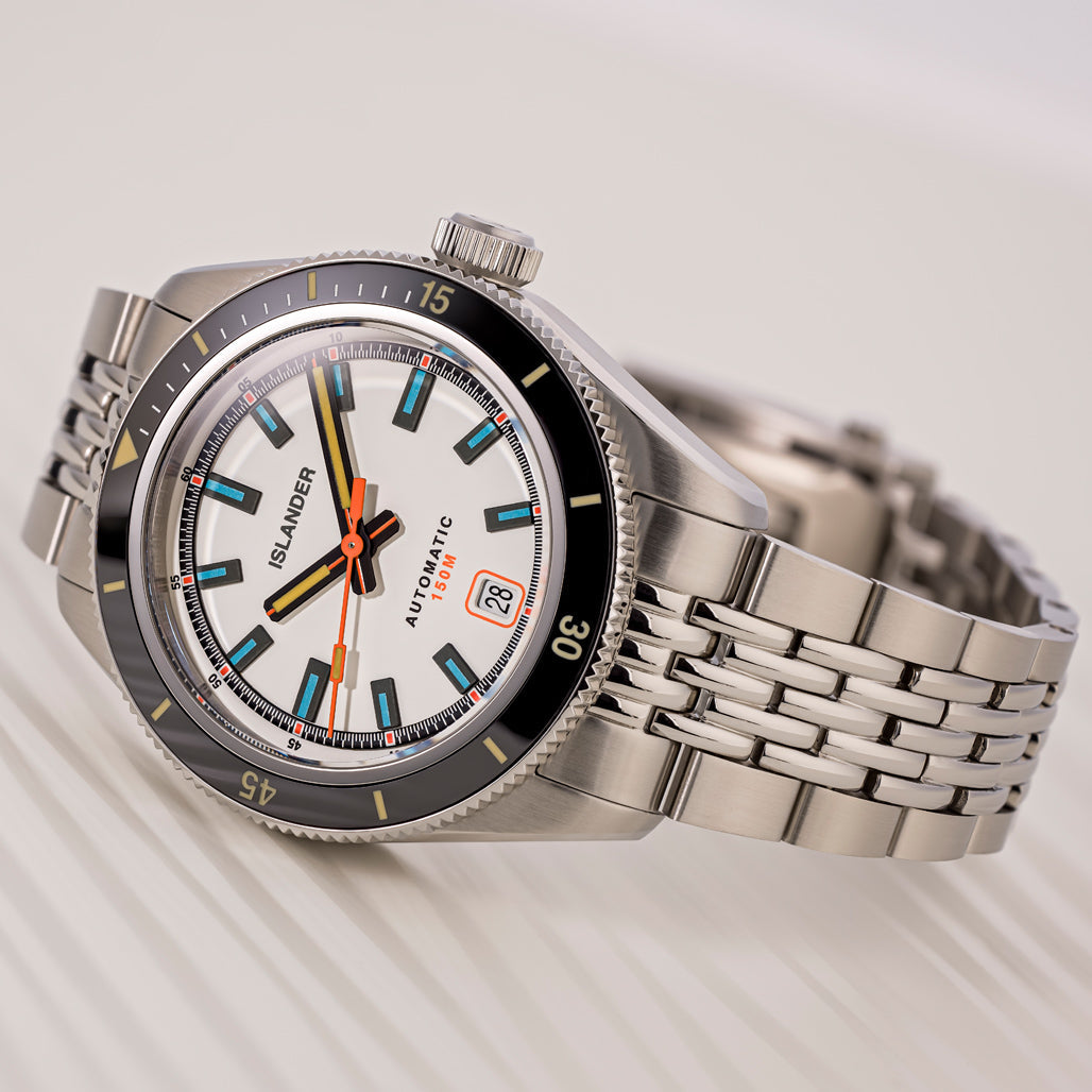 Islander Port Jefferson Skin Diver Automatic Watch with White Dial #ISL-176