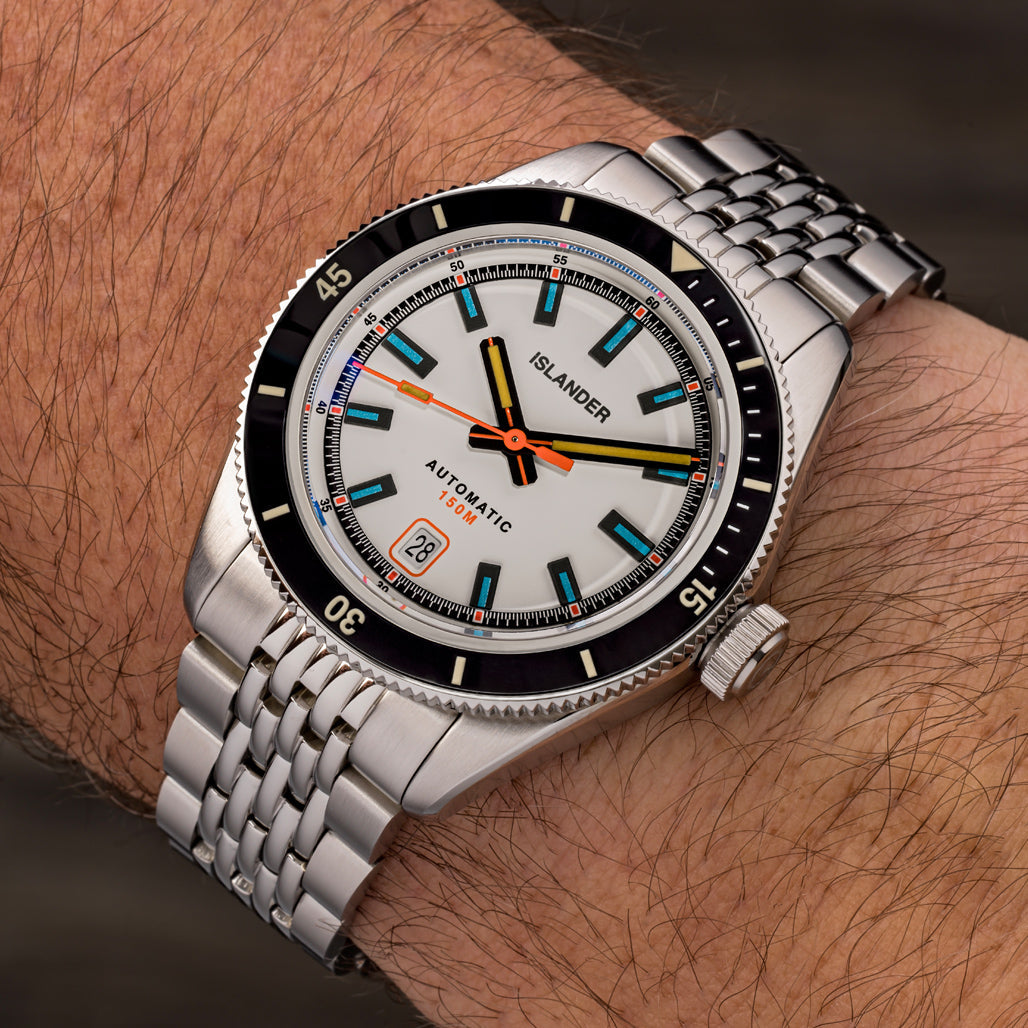 Islander Port Jefferson Skin Diver Automatic Watch with White Dial #ISL-176