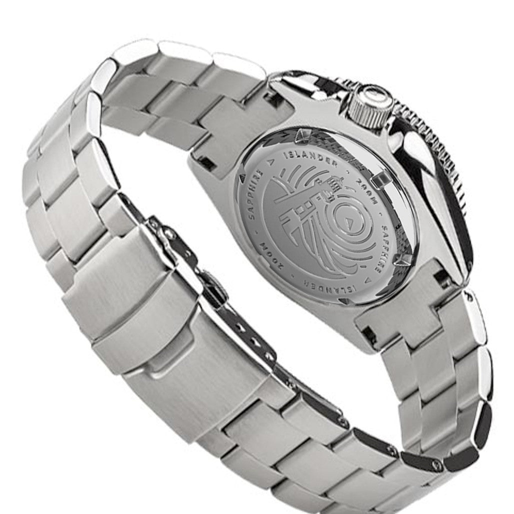Islander Automatic Dive Watch with Bracelet, Double-Domed AR Sapphire Crystal, and Embossed Ceramic Bezel Insert #ISL-18