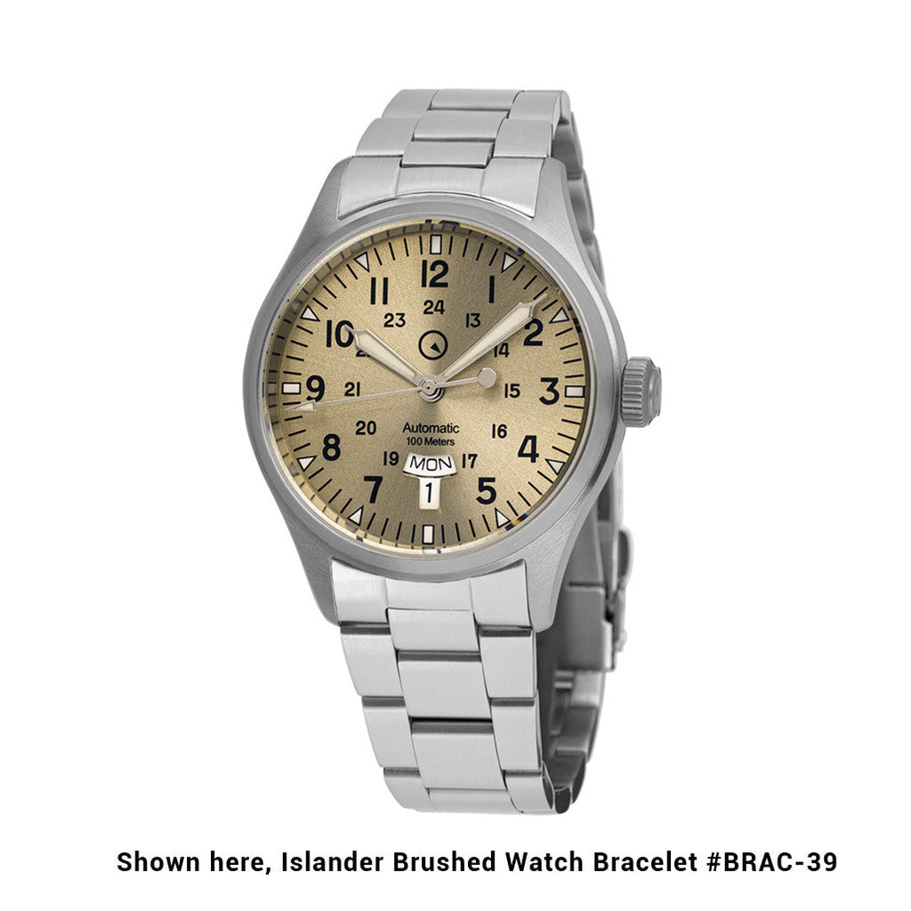Islander Mitchel "DAY-T" Automatic Field Watch with Champagne Dial and Day-Date Display #ISL-188