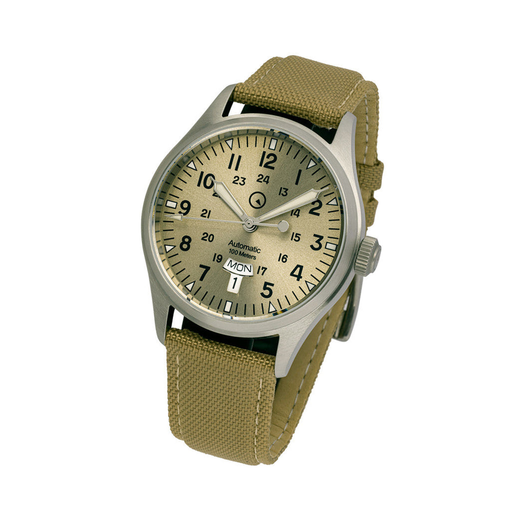 Islander Mitchel "DAY-T" Automatic Field Watch with Champagne Dial and Day-Date Display #ISL-188