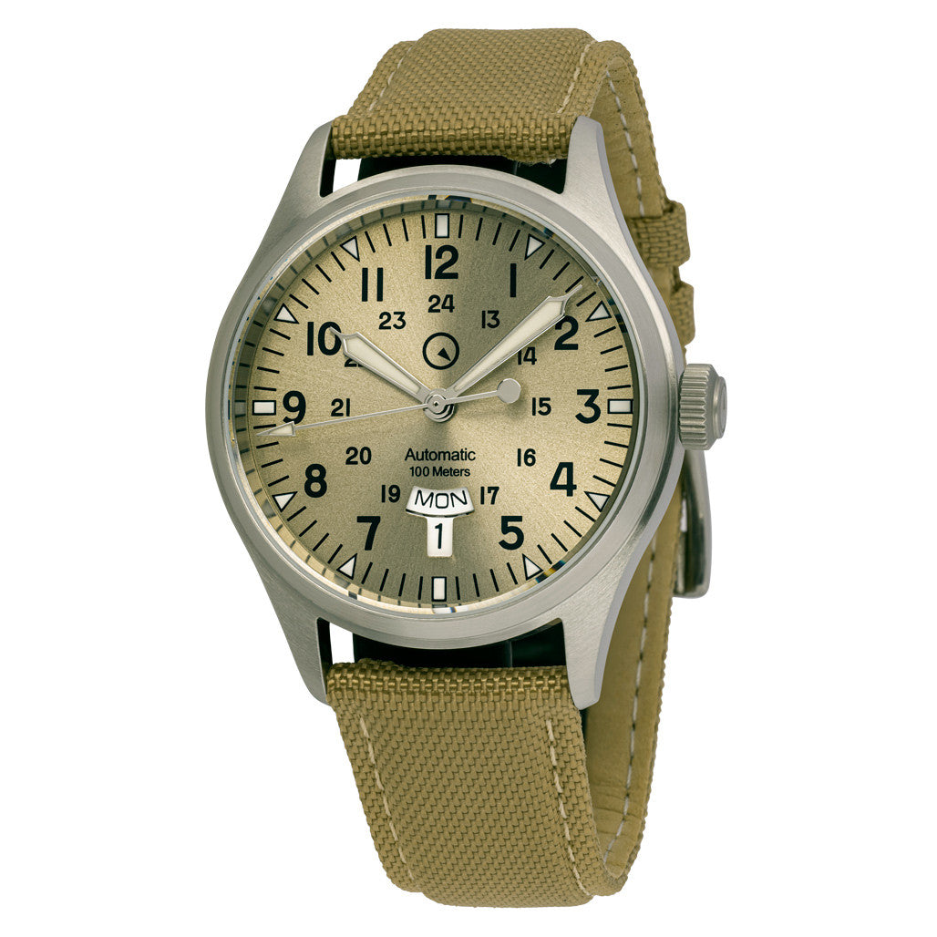 Islander Mitchel "DAY-T" Automatic Field Watch with Champagne Dial and Day-Date Display #ISL-188
