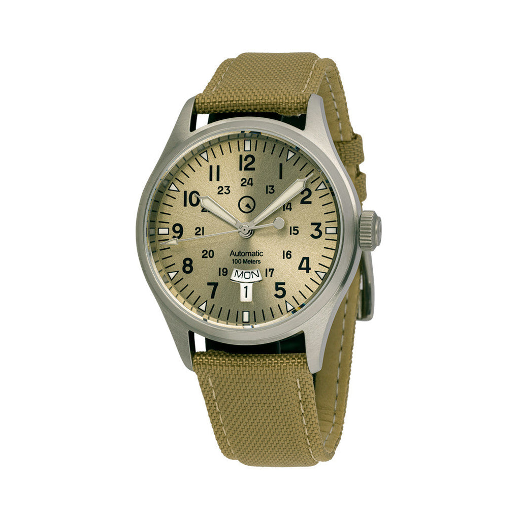 Islander Mitchel "DAY-T" Automatic Field Watch with Champagne Dial and Day-Date Display #ISL-188