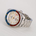 Islander JFK Automatic GMT Watch with White Cloud Dial and Pepsi Bezel #ISL-206