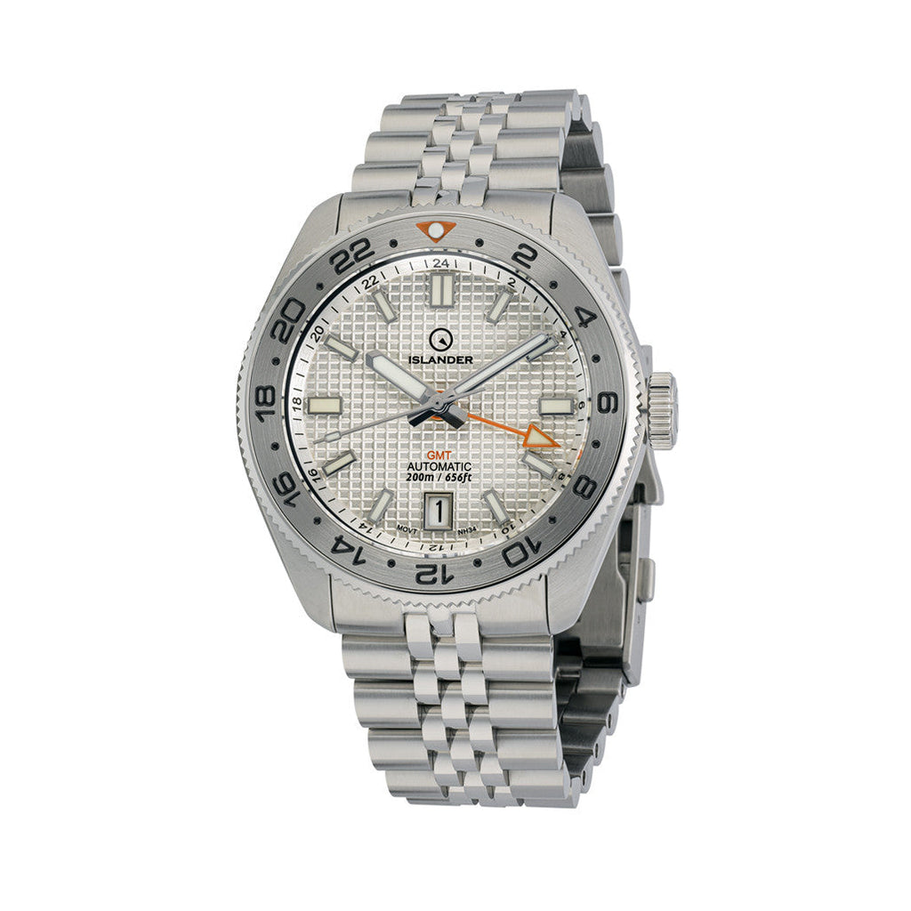 Islander Automatic GMT Dive Watch with White Waffle Dial #ISL-215