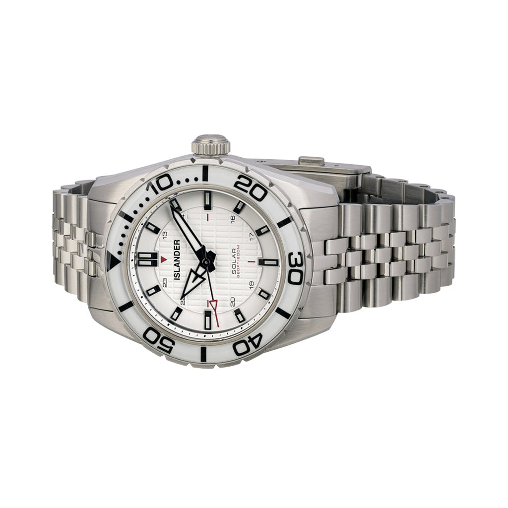 Islander Saltaire 38mm Solar Dive Watch with Pure White Dial #ISL-281
