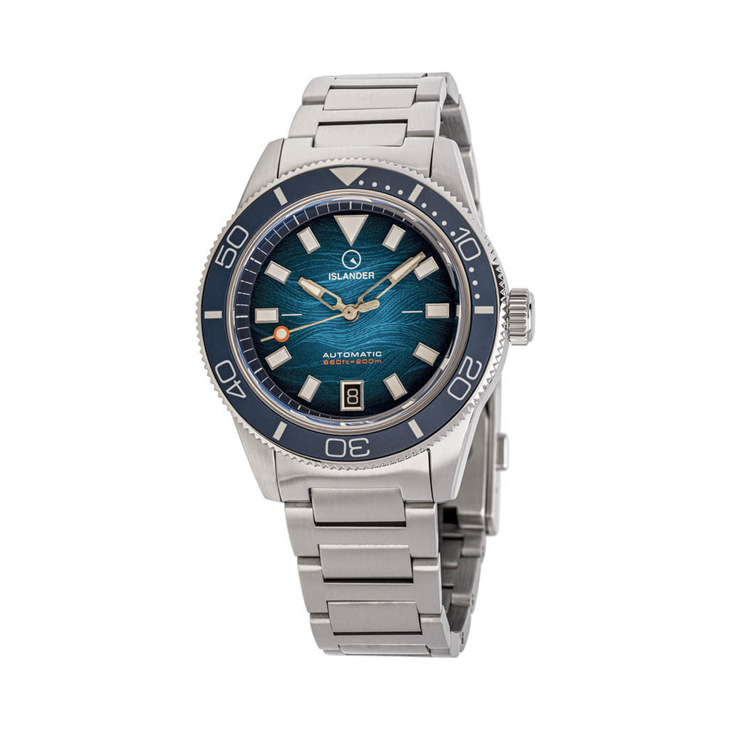 Islander Bayport Automatic Dive Watch with Blue Wave Dial #ISL-311