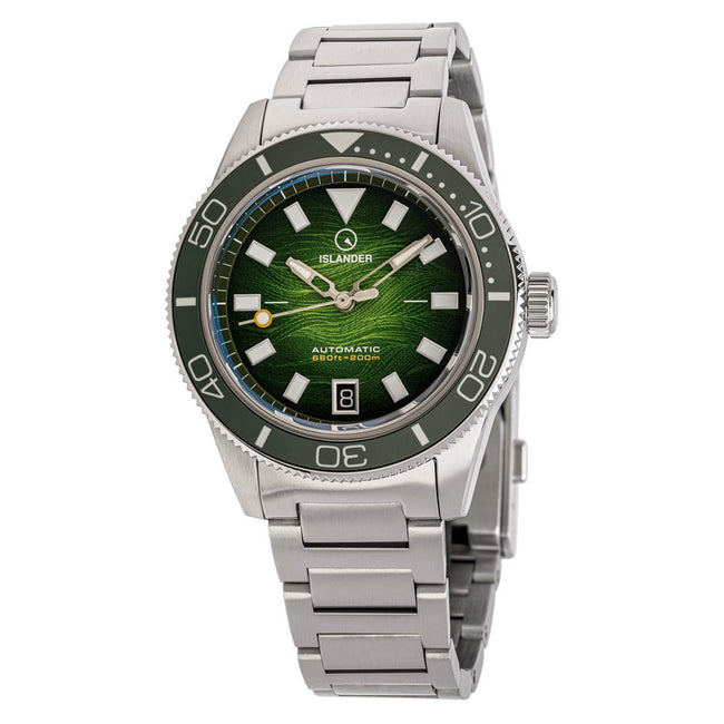 Islander Bayport Automatic Dive Watch with Green Wave Dial ISL-312