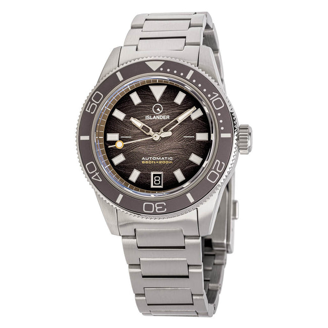 Islander Bayport Automatic Dive Watch with Warm Grey Wave Dial ISL-314
