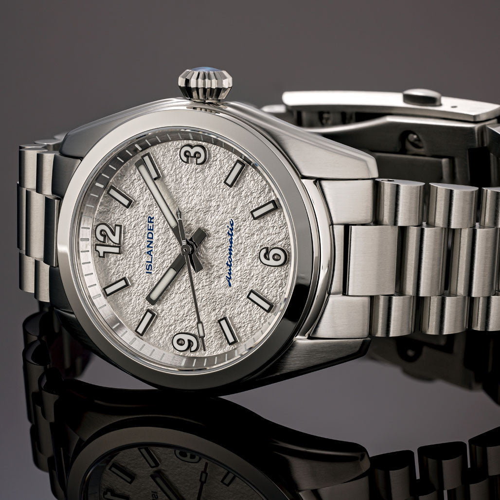 Islander Brookville Calligraphy Edition Watch with Silver Parchment Dial #ISL-319