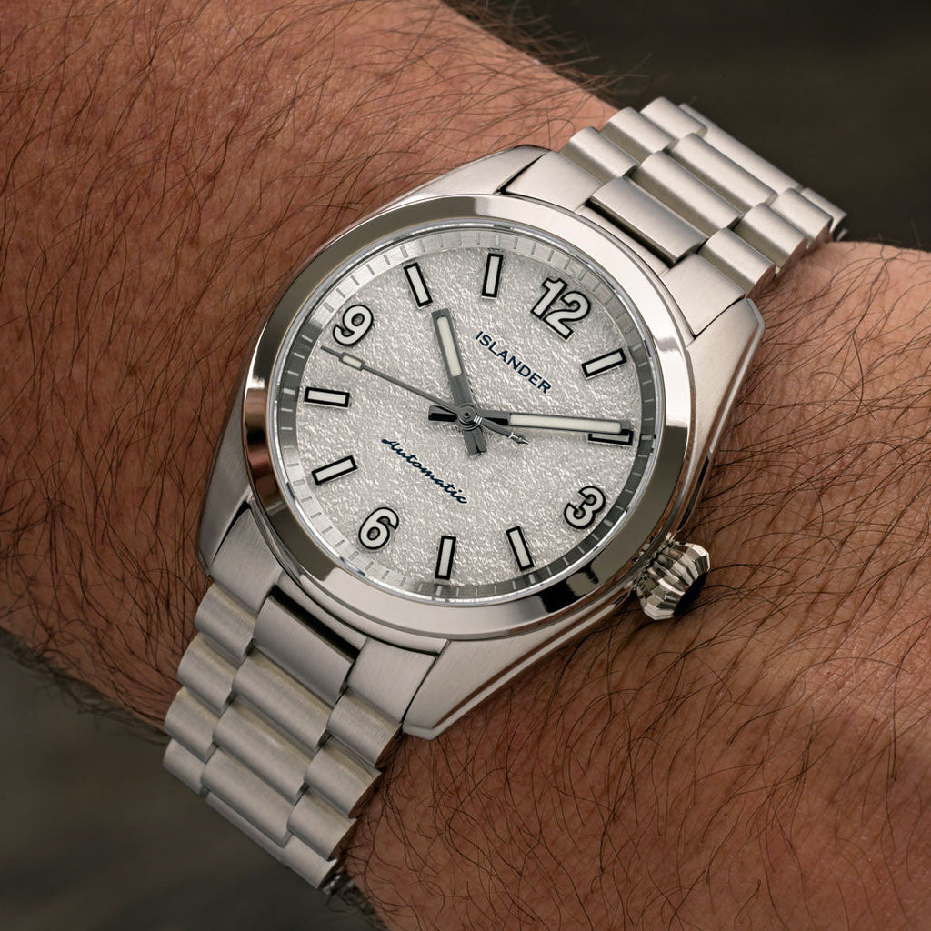 Islander Brookville Calligraphy Edition Watch with Silver Parchment Dial #ISL-319
