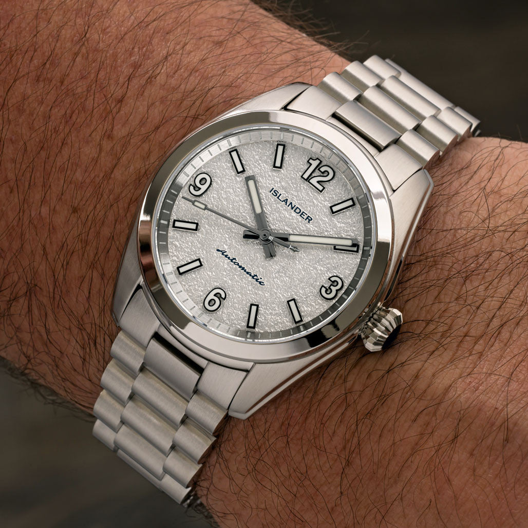 Islander Brookville Calligraphy Edition Watch with Silver Parchment Dial #ISL-319