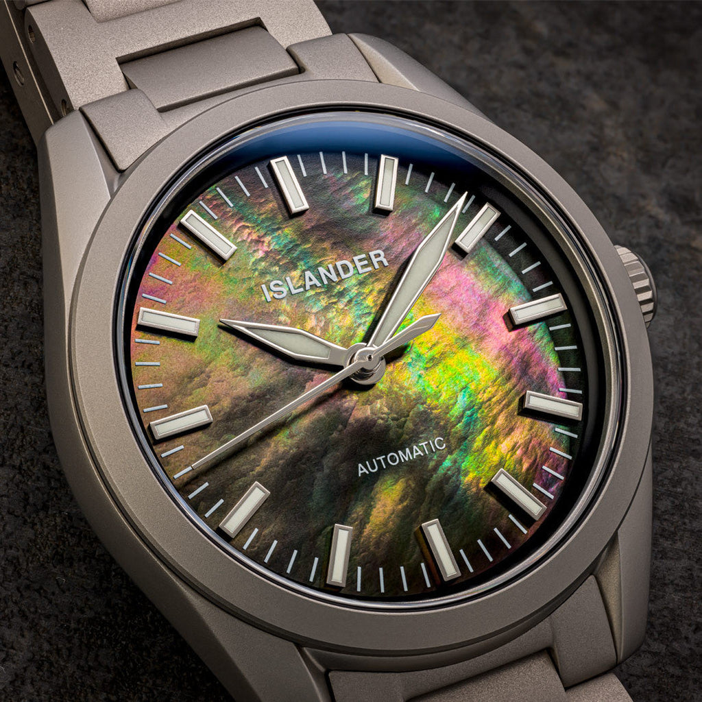 Islander Thunderbolt Pilot Watch with Black Mother of Pearl Dial #ISL-322