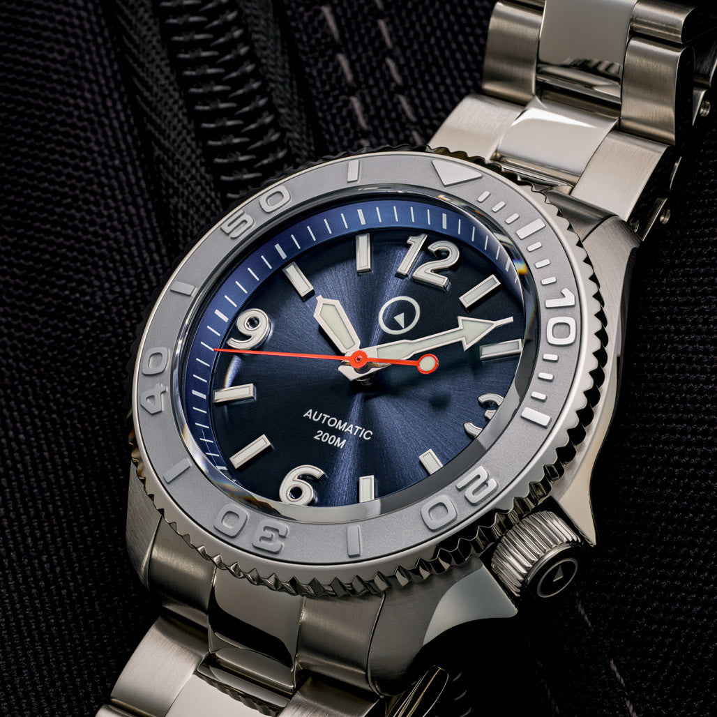 Islander Red October V2 Dive Watch with Radiant Blue Dial #ISL-323