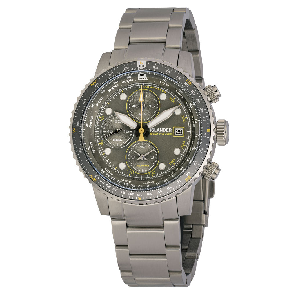 Islander Calverton Flight Chronograph Alarm Watch with Grey Dial #ISL-325