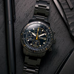 Islander Calverton Flight Chronograph Alarm Watch in IP Black #ISL-326
