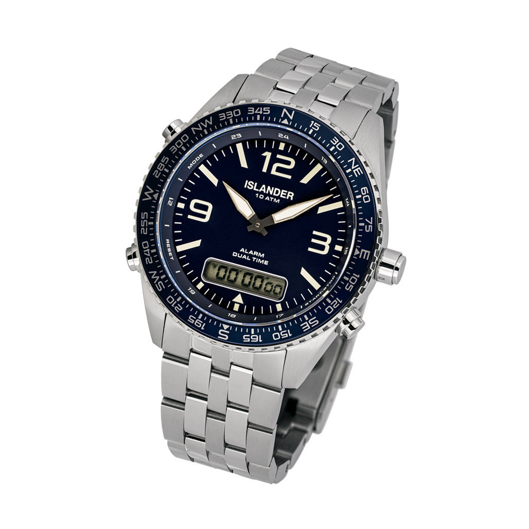 Islander Rocky Point Analog-Digital Watch with Blue Dial #ISL-328