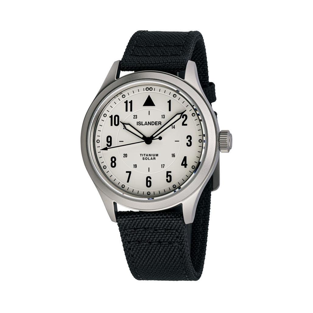 Islander Babylon HV1000 Titanium Solar Field Watch with White Dial #ISL-332