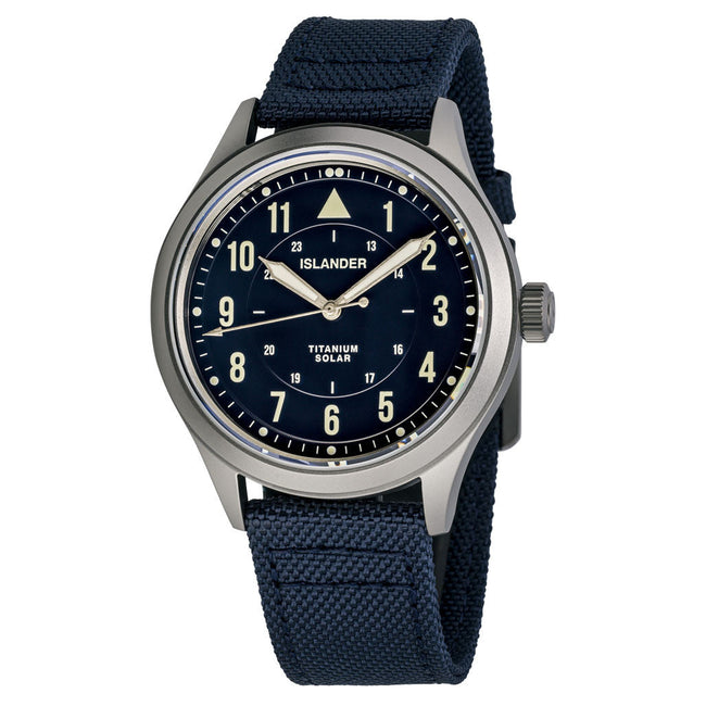 Islander Babylon HV1000 Titanium Solar Field Watch with Blue Dial ISL-334