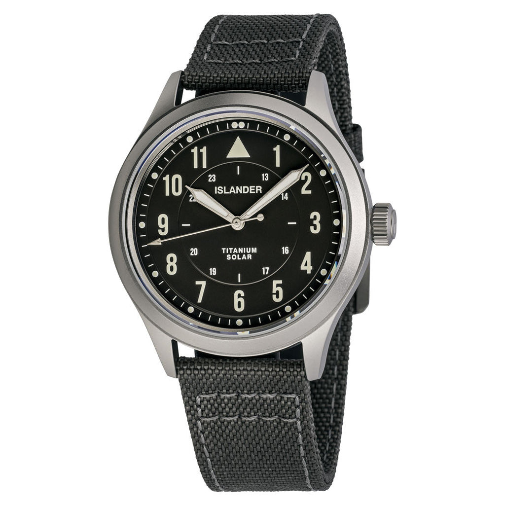 Islander Babylon HV1000 Titanium Solar Field Watch with Charcoal Dial #ISL-336