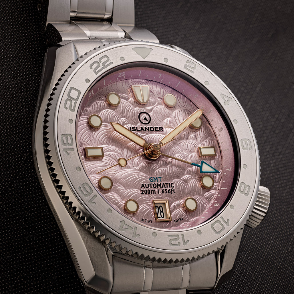 Islander JFK Automatic GMT Watch with Cherry Blossom Dial #ISL-337